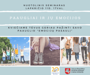 Thumbnail for the post titled: Seminaras tėvams „Paaugliai ir emocijos“